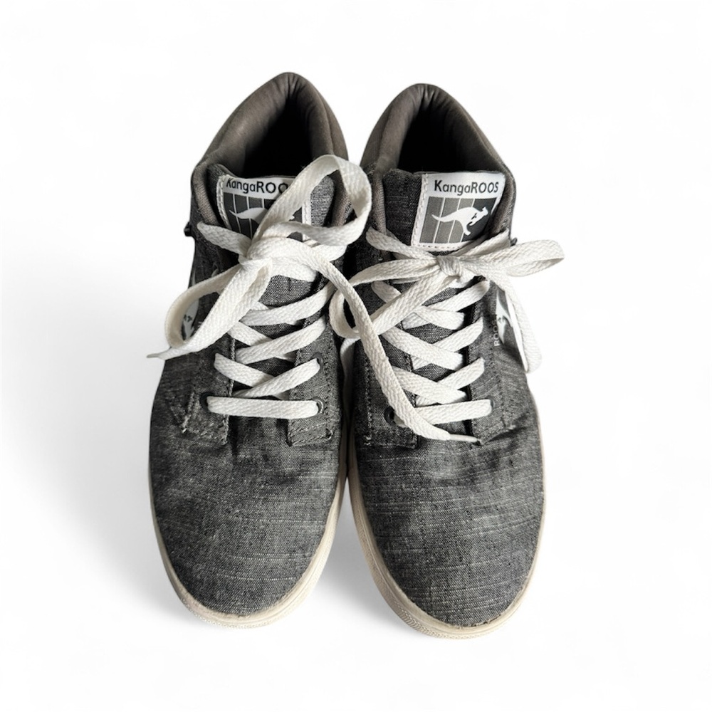 KangaROOS Sneakers Mens Size 7.5 Gray Grey Hightop Shoes Zipper Pocket